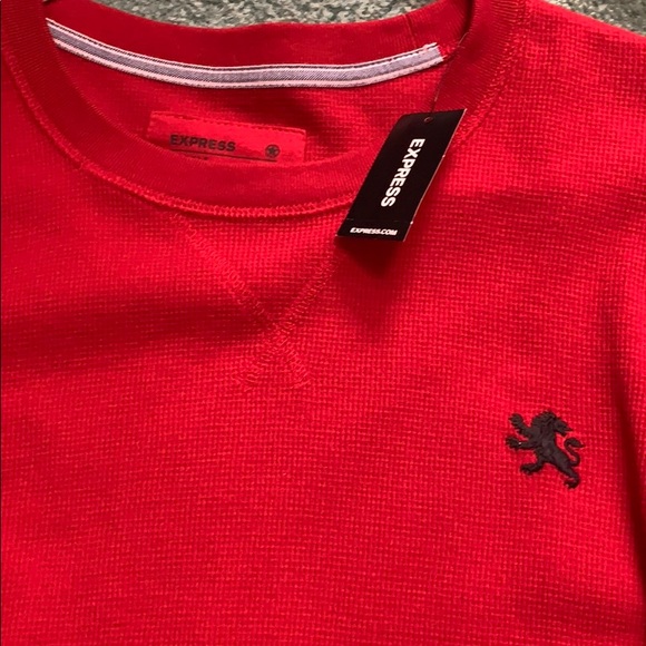 NWT express red waffle long sleeve - Picture 2 of 3